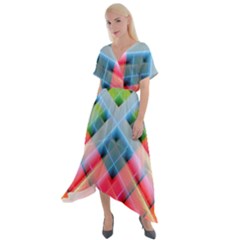 Graphics Colorful Colors Wallpaper Graphic Design Cross Front Sharkbite Hem Maxi Dress