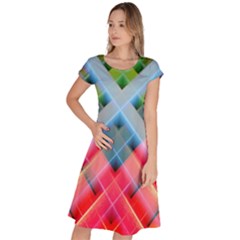 Graphics Colorful Colors Wallpaper Graphic Design Classic Short Sleeve Dress