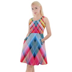 Graphics Colorful Colors Wallpaper Graphic Design Knee Length Skater Dress With Pockets