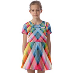 Graphics Colorful Colors Wallpaper Graphic Design Kids  Short Sleeve Pinafore Style Dress