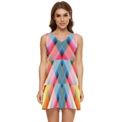 Graphics Colorful Colors Wallpaper Graphic Design Tiered Sleeveless Mini Dress