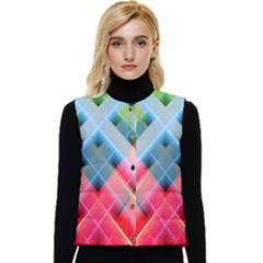 Graphics Colorful Colors Wallpaper Graphic Design Women s Short Button Up Puffer Vest by Amaryn4rt