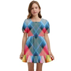 Graphics Colorful Colors Wallpaper Graphic Design Kids  Short Sleeve Dolly Dress