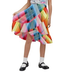 Graphics Colorful Colors Wallpaper Graphic Design Kids  Ruffle Flared Wrap Midi Skirt