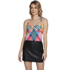 Graphics Colorful Colors Wallpaper Graphic Design Flowy Camisole Tie Up Top