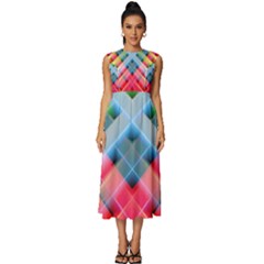 Graphics Colorful Colors Wallpaper Graphic Design Sleeveless Round Neck Midi Dress