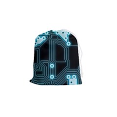 A Completely Seamless Background Design Circuitry Drawstring Pouch (small)