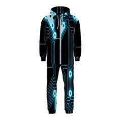 A Completely Seamless Background Design Circuitry Hooded Jumpsuit (kids)