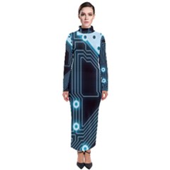 A Completely Seamless Background Design Circuitry Turtleneck Maxi Dress by Amaryn4rt