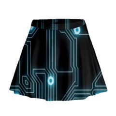 A Completely Seamless Background Design Circuitry Mini Flare Skirt by Amaryn4rt