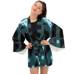 A Completely Seamless Background Design Circuitry Long Sleeve Kimono