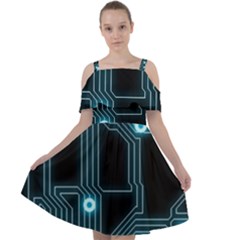 A Completely Seamless Background Design Circuitry Cut Out Shoulders Chiffon Dress by Amaryn4rt