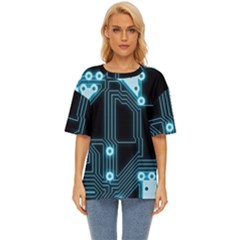 A Completely Seamless Background Design Circuitry Oversized Basic Tee by Amaryn4rt