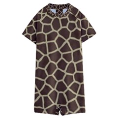 Giraffe Animal Print Skin Fur Kids  Boyleg Half Suit Swimwear