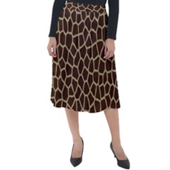 Giraffe Animal Print Skin Fur Classic Velour Midi Skirt  by Amaryn4rt