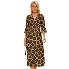 Giraffe Animal Print Skin Fur Midsummer Wrap Dress