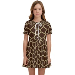 Giraffe Animal Print Skin Fur Kids  Sweet Collar Dress by Amaryn4rt