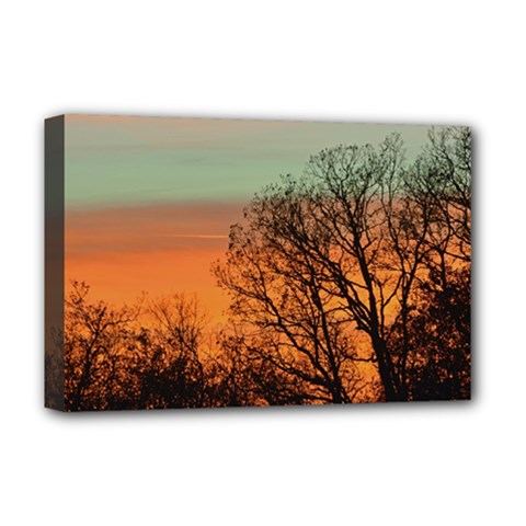 Twilight Sunset Sky Evening Clouds Deluxe Canvas 18  X 12  (stretched) by Amaryn4rt