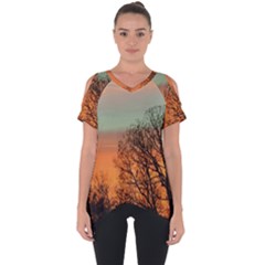 Twilight Sunset Sky Evening Clouds Cut Out Side Drop Tee by Amaryn4rt