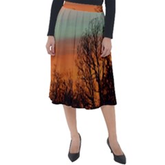 Twilight Sunset Sky Evening Clouds Classic Velour Midi Skirt  by Amaryn4rt