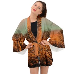 Twilight Sunset Sky Evening Clouds Long Sleeve Kimono