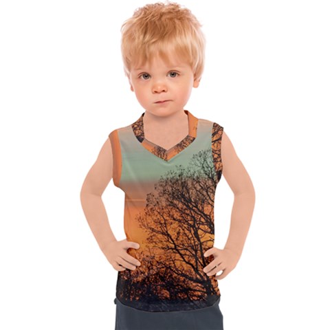 Twilight Sunset Sky Evening Clouds Kids  Sport Tank Top by Amaryn4rt