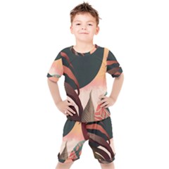 Leaves Foliage Plants Kids  Tee And Shorts Set