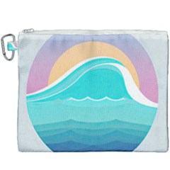 Tsunami Tidal Wave Wave Minimalist Ocean Sea Canvas Cosmetic Bag (xxxl) by Wegoenart