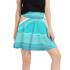 Tsunami Tidal Wave Wave Minimalist Ocean Sea Waistband Skirt