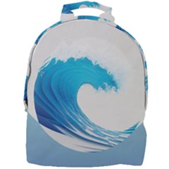 Wave Tsunami Tidal Wave Ocean Sea Water Mini Full Print Backpack by Wegoenart