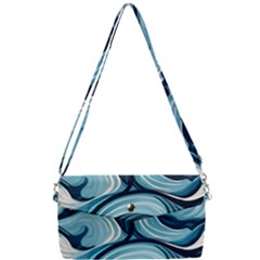 Pattern Ocean Waves Arctic Ocean Blue Nature Sea Removable Strap Clutch Bag by Wegoenart