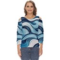 Pattern Ocean Waves Arctic Ocean Blue Nature Sea Cut Out Wide Sleeve Top View1