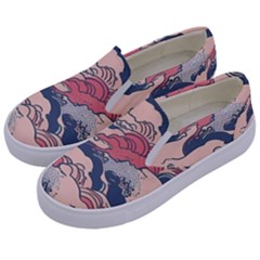 Waves Ocean Sea Water Pattern Rough Seas Kids  Canvas Slip Ons