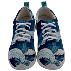 Waves Ocean Sea Pattern Water Tsunami Rough Seas Mens Athletic Shoes by Wegoenart