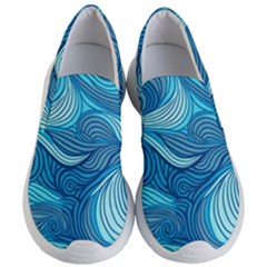 Ocean Waves Sea Abstract Pattern Water Blue Women s Lightweight Slip Ons by Wegoenart