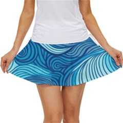 Ocean Waves Sea Abstract Pattern Water Blue Women s Skort by Wegoenart