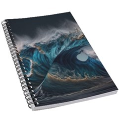 Tsunami Waves Ocean Sea Water Rough Seas Nature 5 5  X 8 5  Notebook