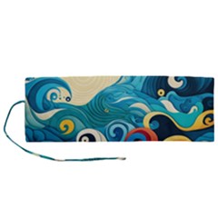 Waves Ocean Sea Abstract Whimsical Abstract Art 5 Roll Up Canvas Pencil Holder (m) by Wegoenart