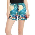 Waves Ocean Sea Abstract Whimsical Abstract Art 5 Women s Runner Shorts View1
