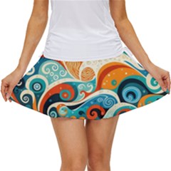 Waves Ocean Sea Abstract Whimsical Abstract Art 4 Women s Skort by Wegoenart