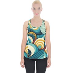 Waves Ocean Sea Abstract Whimsical Abstract Art 6 Piece Up Tank Top