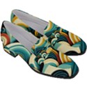 Waves Ocean Sea Abstract Whimsical Abstract Art 6 Women s Chunky Heel Loafers View3
