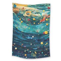 Confetti Ocean Themed Tropical Background Wallpaper Large Tapestry by Wegoenart