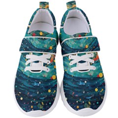 Confetti Ocean Themed Tropical Background Wallpaper Women s Velcro Strap Shoes by Wegoenart