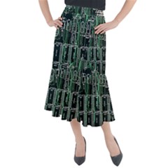 Printed Circuit Board Circuits Midi Mermaid Skirt by Celenk