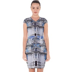 Squad Latvia Architecture Capsleeve Drawstring Dress 