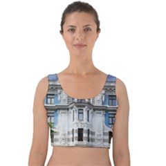 Squad Latvia Architecture Velvet Crop Top by Celenk