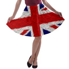 Union Jack Flag National Country A-line Skater Skirt by Celenk