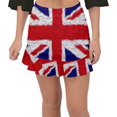 Union Jack Flag National Country Fishtail Mini Chiffon Skirt