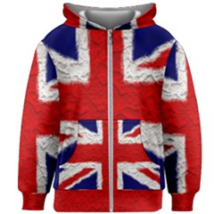 Union Jack Flag National Country Kids  Zipper Hoodie Without Drawstring by Celenk